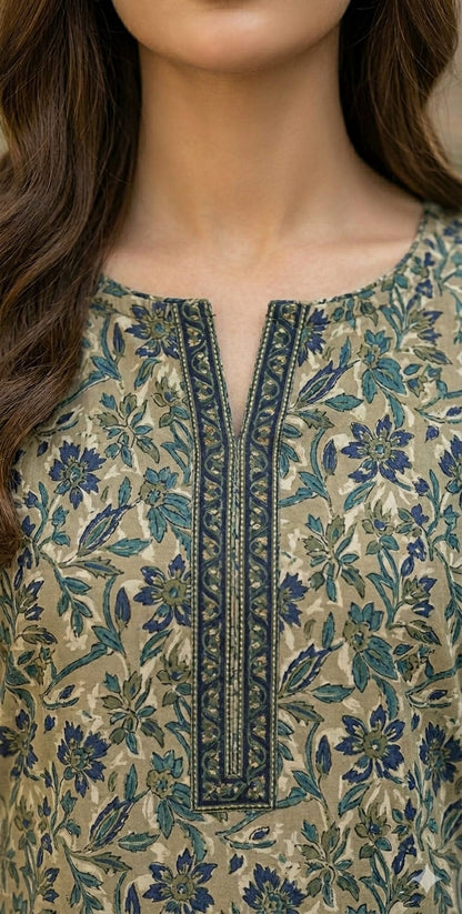 3-PC Stitched Printed Arabic-lawn Suit