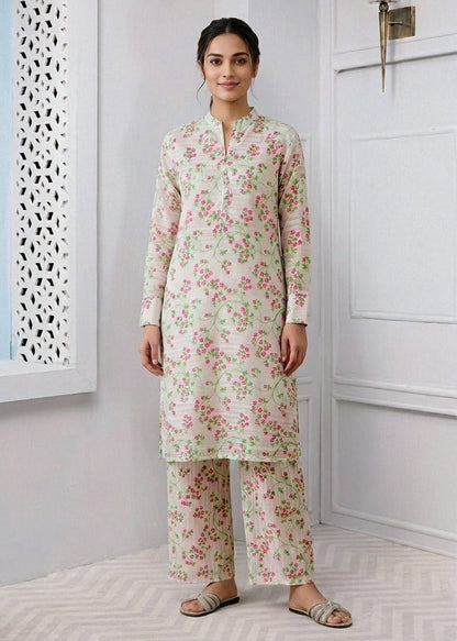 2-Piece Stitched Printed Arabic-lawn Suit