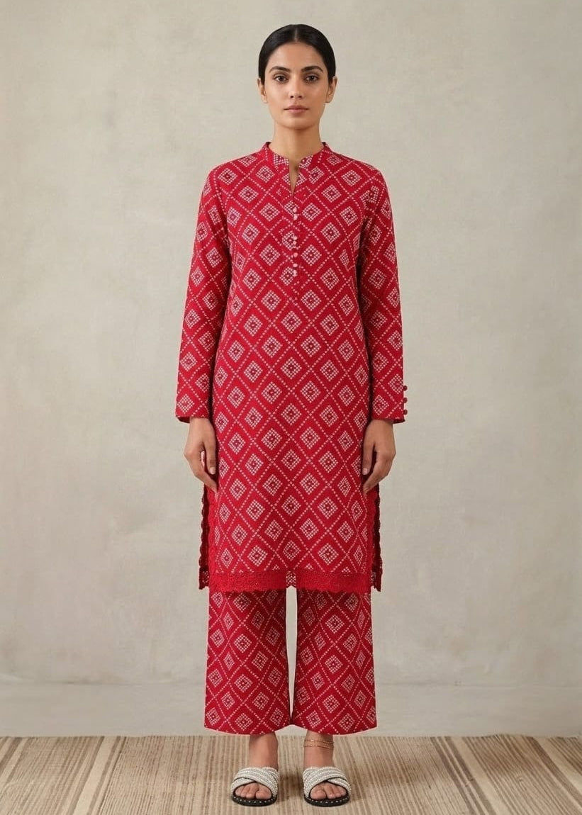 2-PC Stitched Printed Arabic-lawn Suit