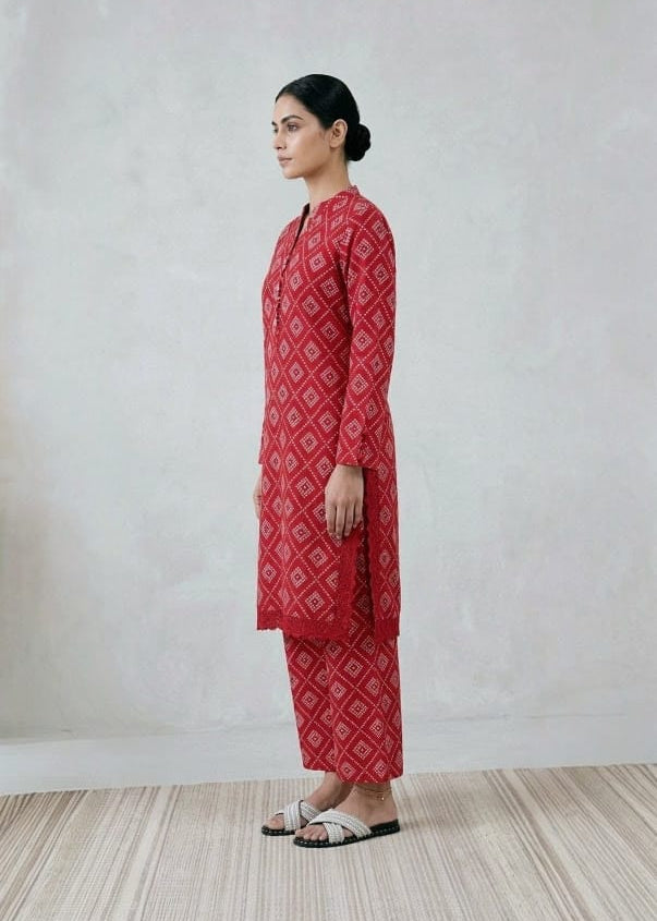 2-PC Stitched Printed Arabic-lawn Suit