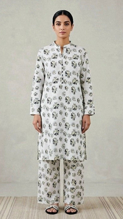 2-PC Stitched Printed Arabic-lawn Suit