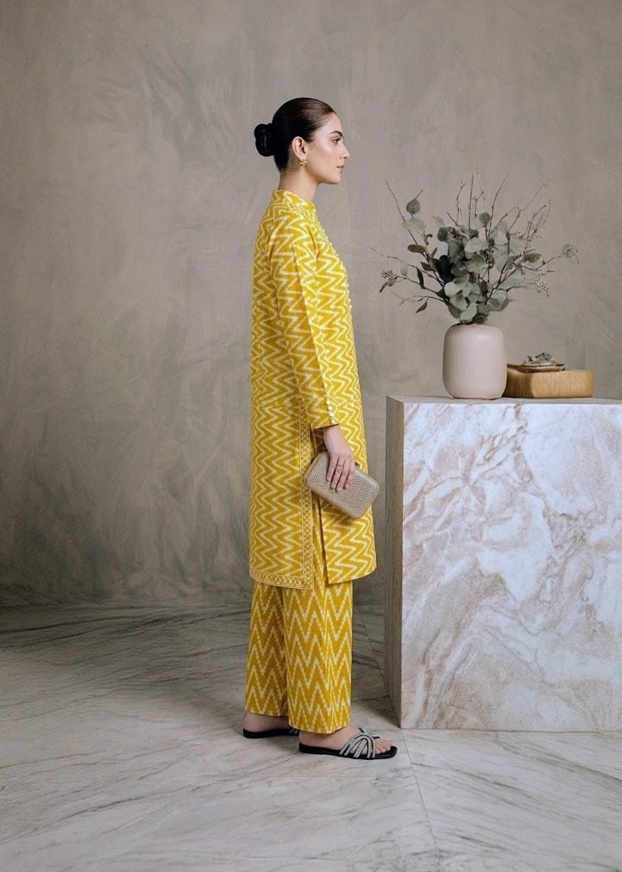 2-PC Stitched Printed Arabic-lawn Suit