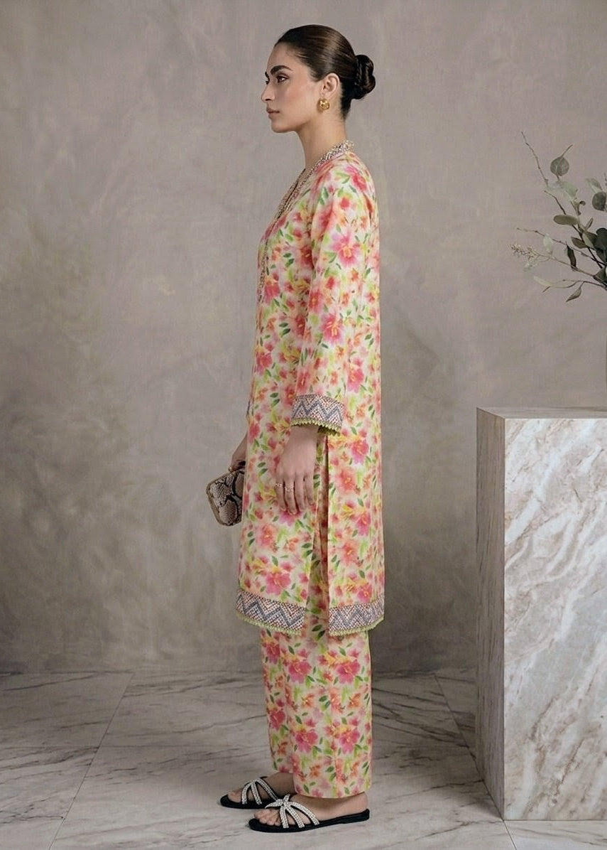 2-PC Stitched Printed Arabic-lawn Suit