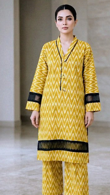 2-PC Stitched Printed Arabic Lawn Suit
